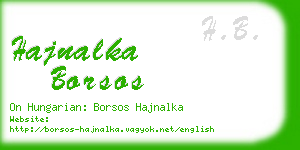 hajnalka borsos business card